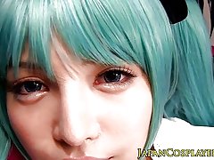 Ko'k haired hatsune miko creampied
